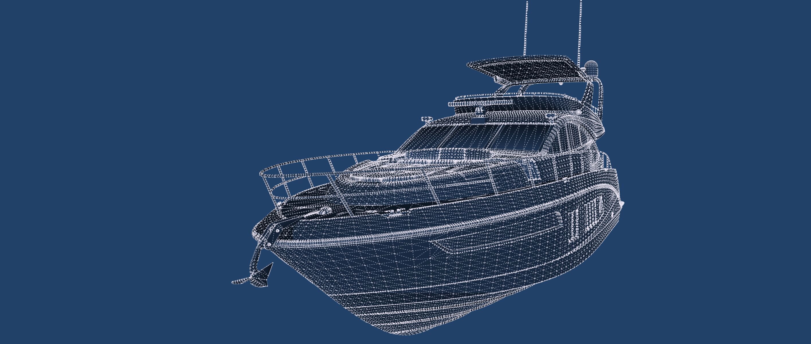 Luxury yacht 77feet 3D model_53