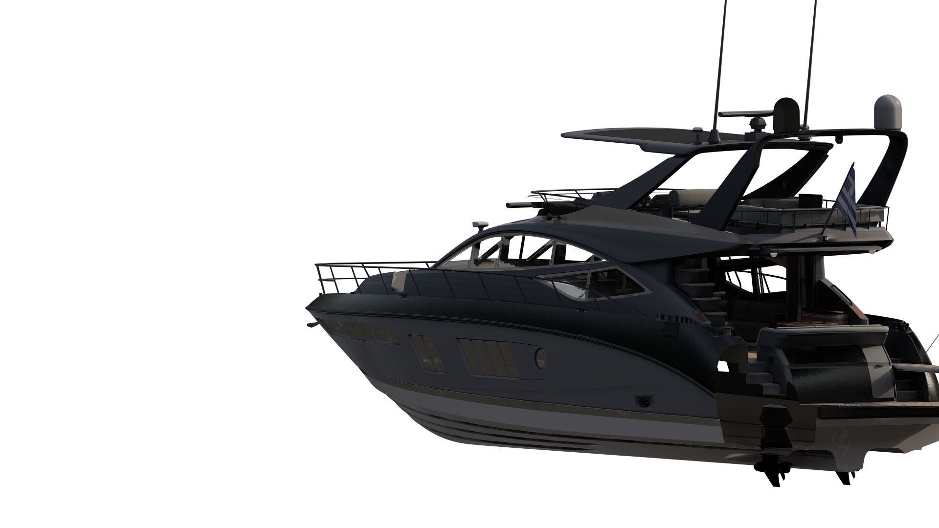 Luxury yacht 77feet 3D model_8