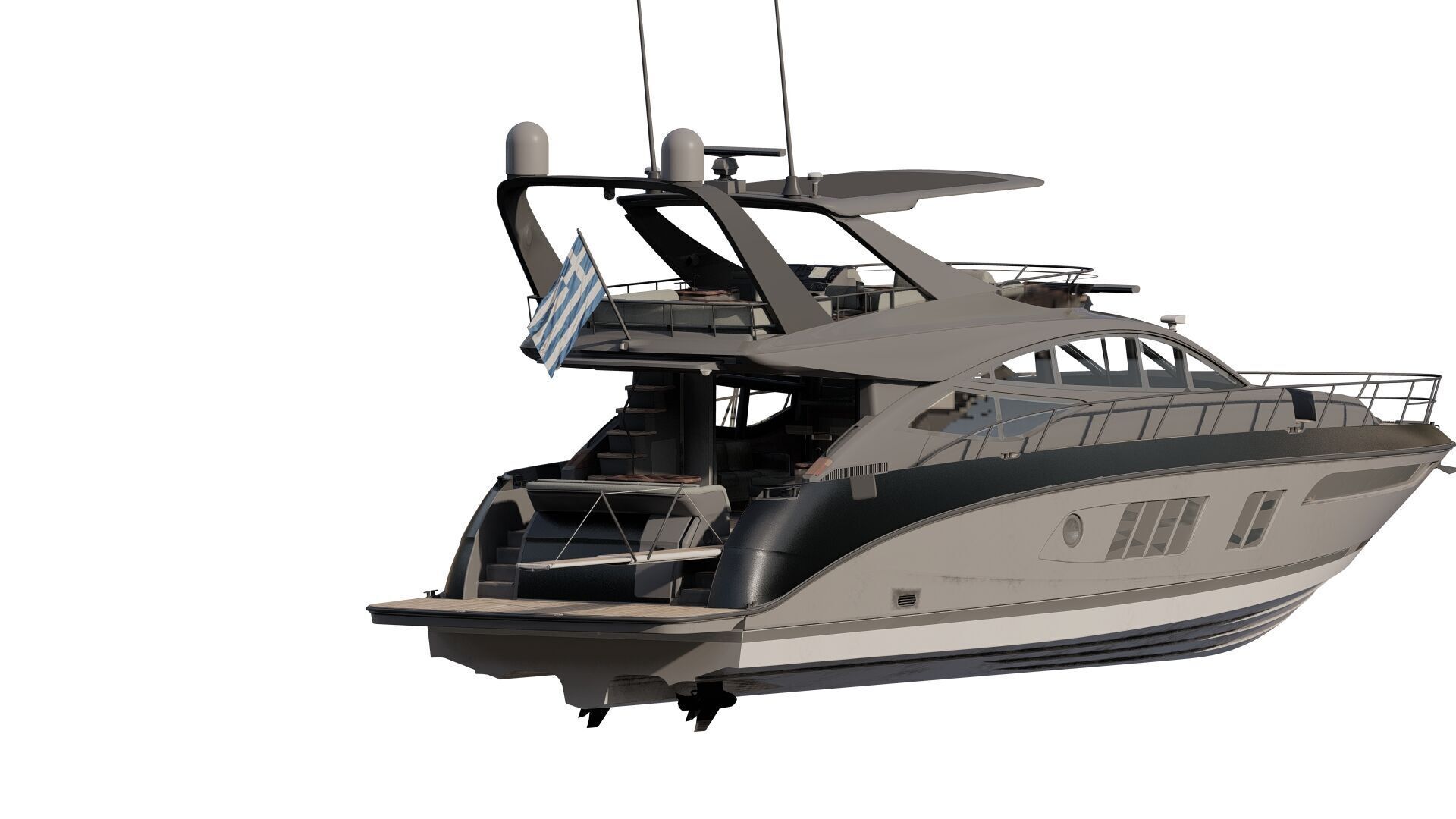 Luxury yacht 77feet 3D model_12