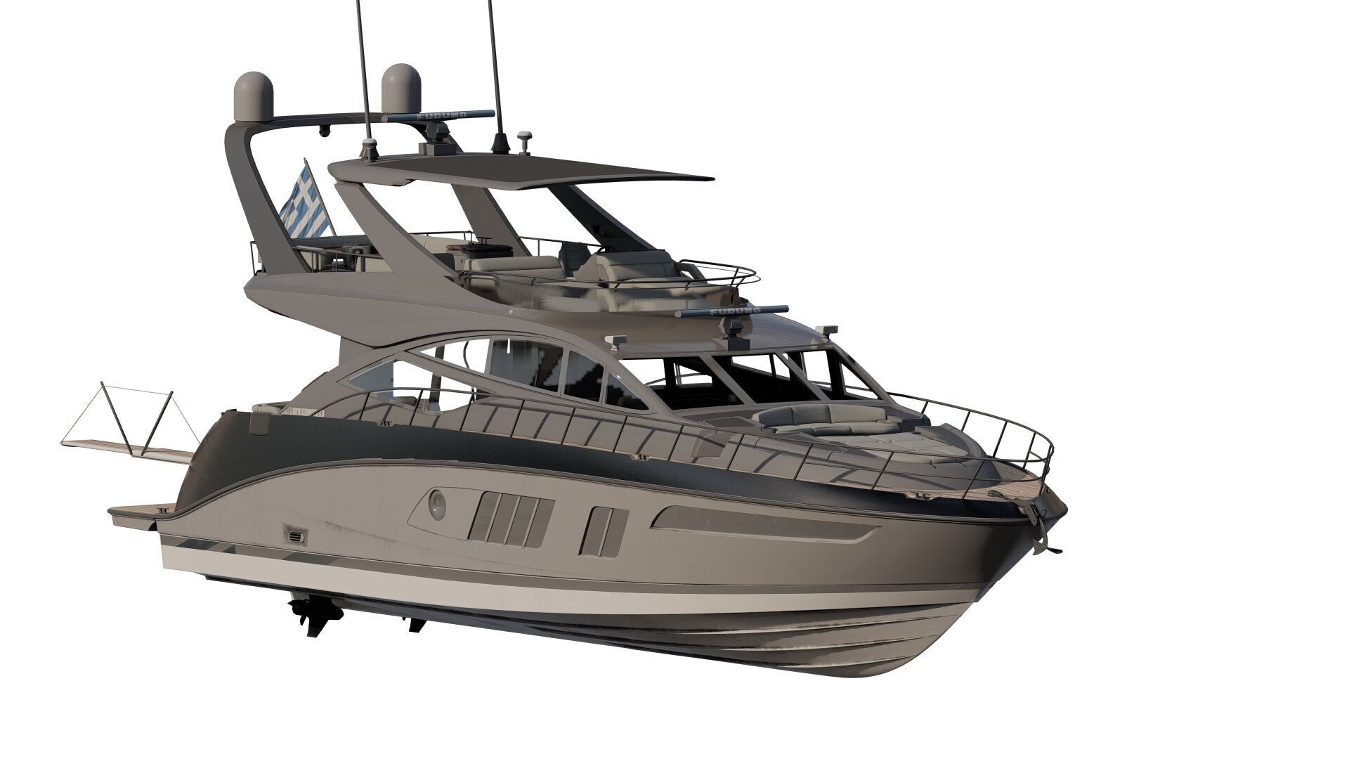 Luxury yacht 77feet 3D model_19