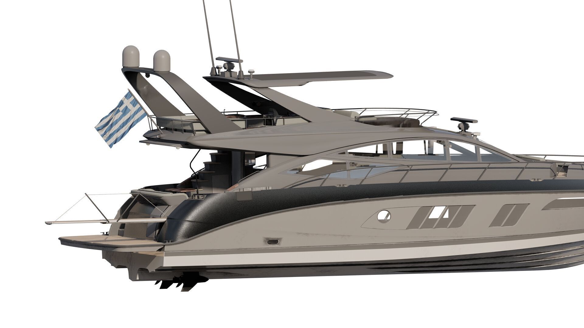 Luxury yacht 77feet 3D model_14