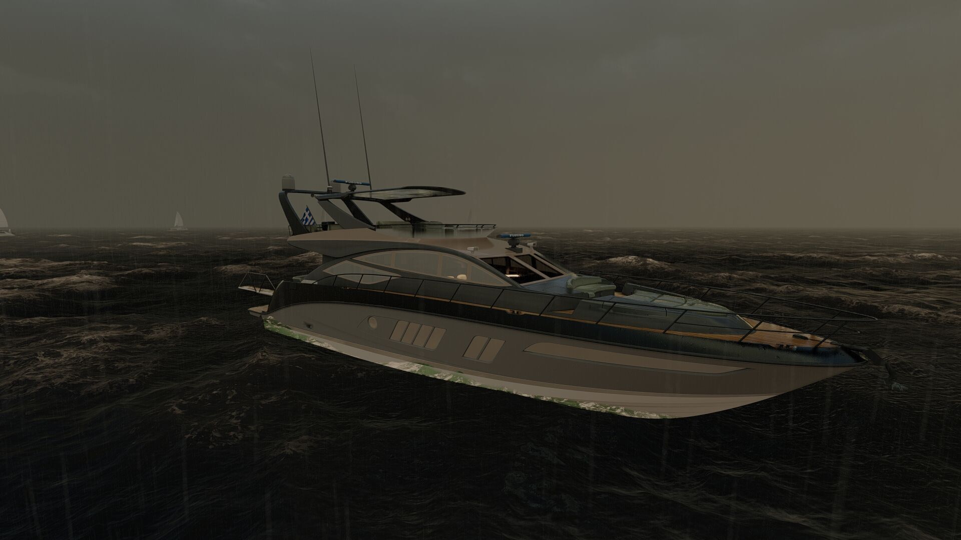 Luxury yacht 77feet 3D model_40