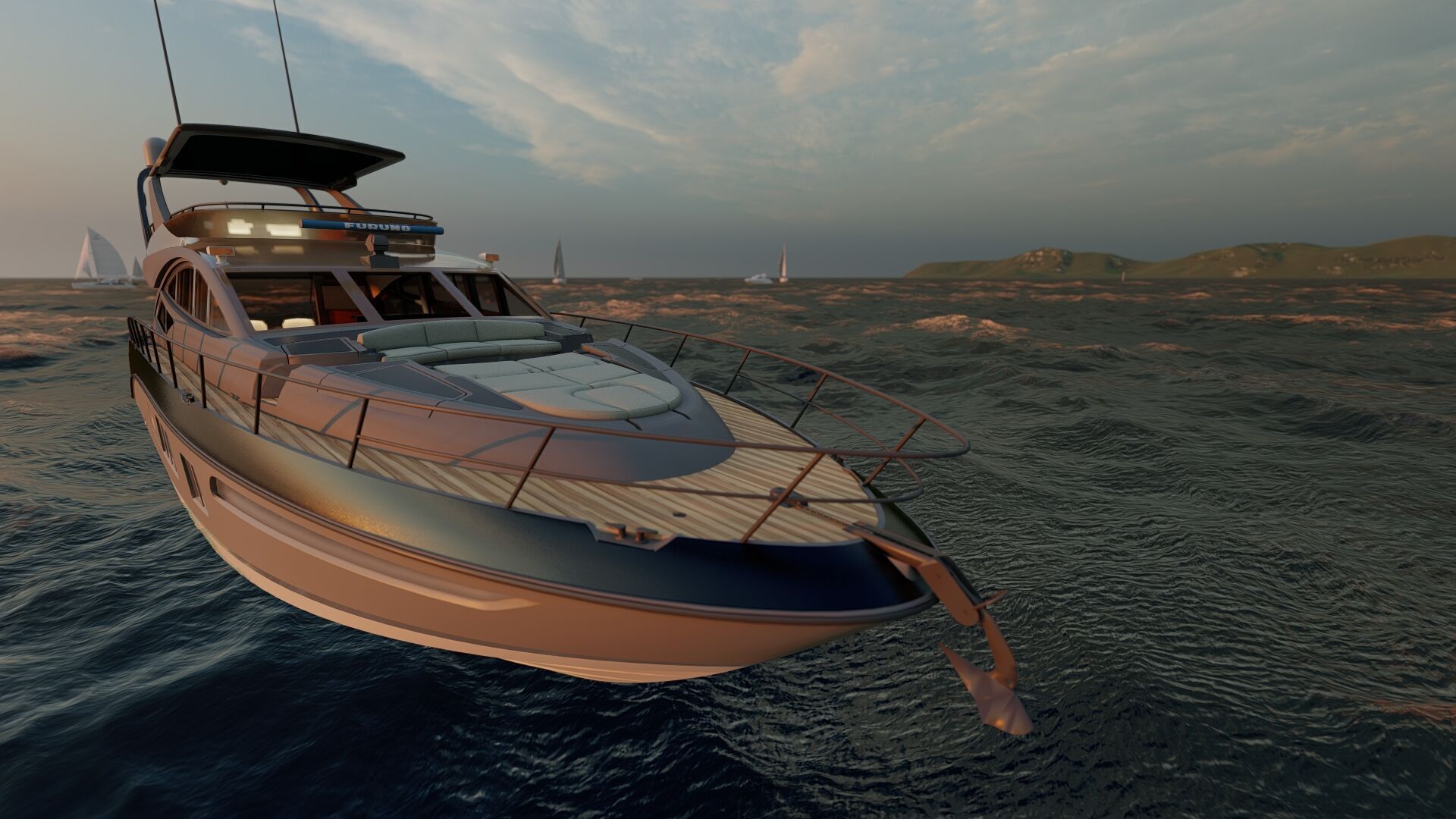 Luxury yacht 77feet 3D model_22