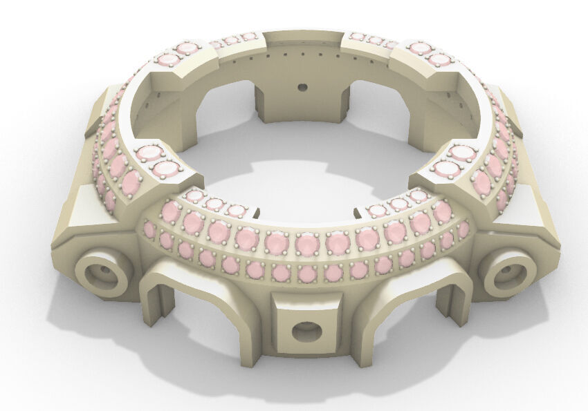 Watch Bezel with 108 Stones Compatible with GA 100 3D print model_20