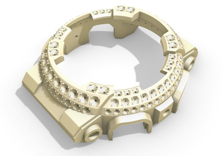 Watch Bezel with 108 Stones Compatible with GA 100 3D print model_25