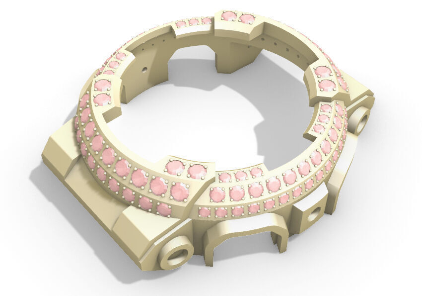 Watch Bezel with 108 Stones Compatible with GA 100 3D print model_27