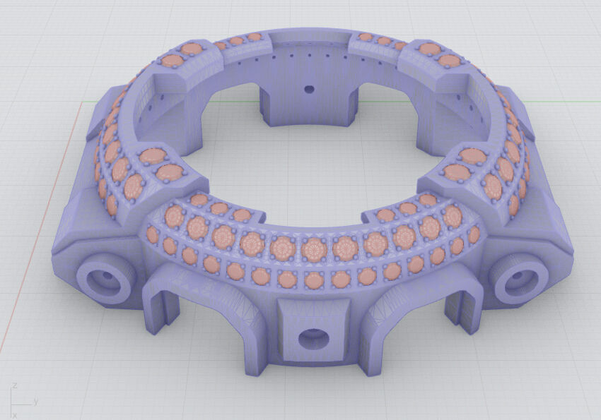 Watch Bezel with 108 Stones Compatible with GA 100 3D print model_19