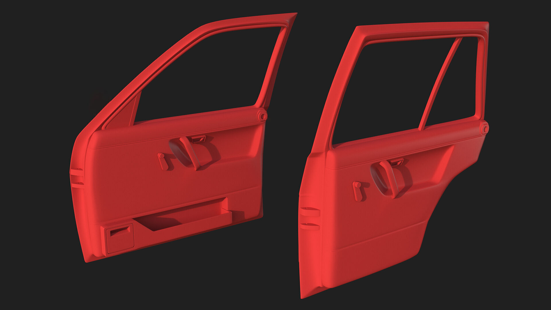 Four Doors for VW Golf Mk2 Doors  3D print model_2