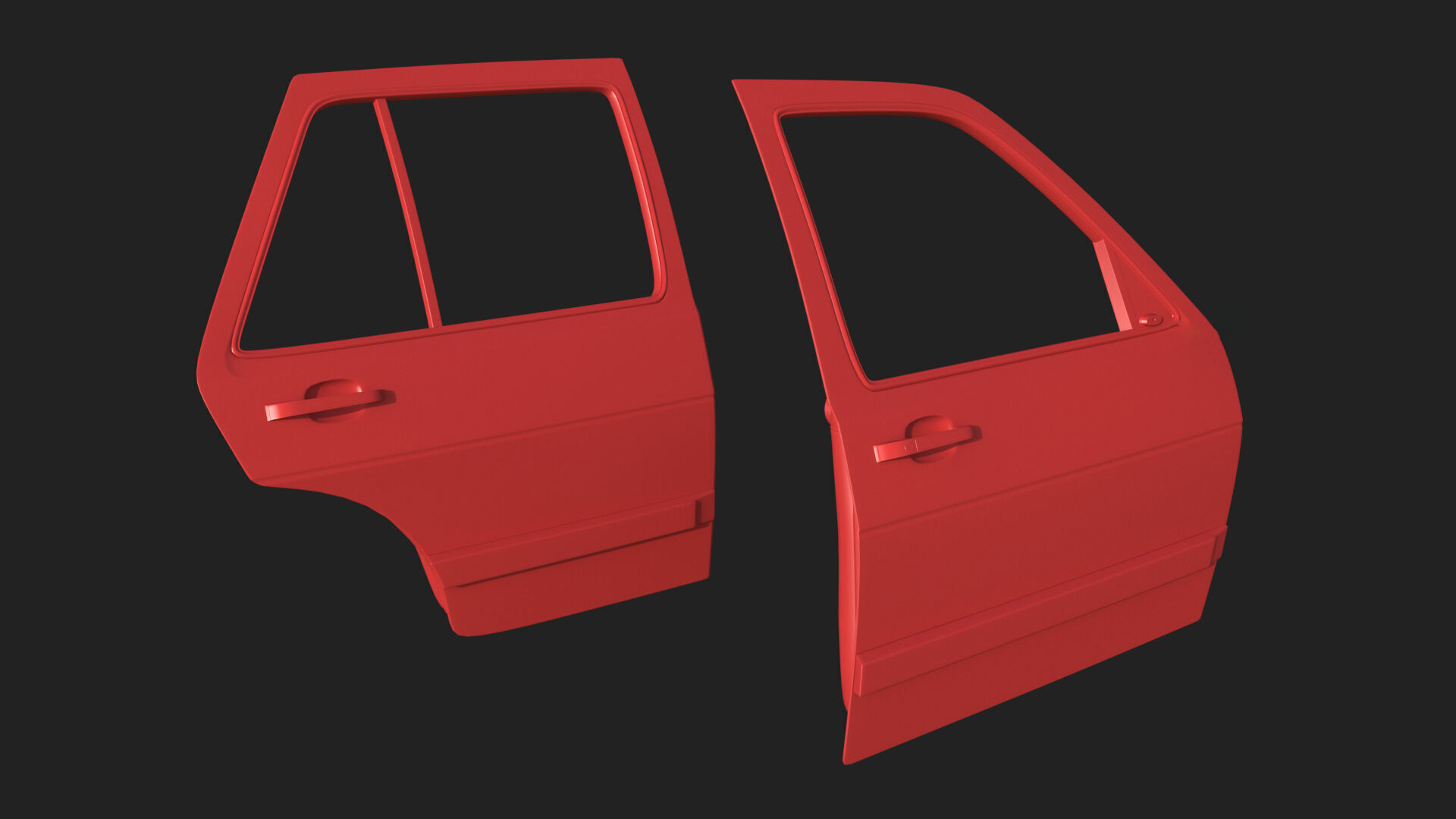 Four Doors for VW Golf Mk2 Doors  3D print model_3