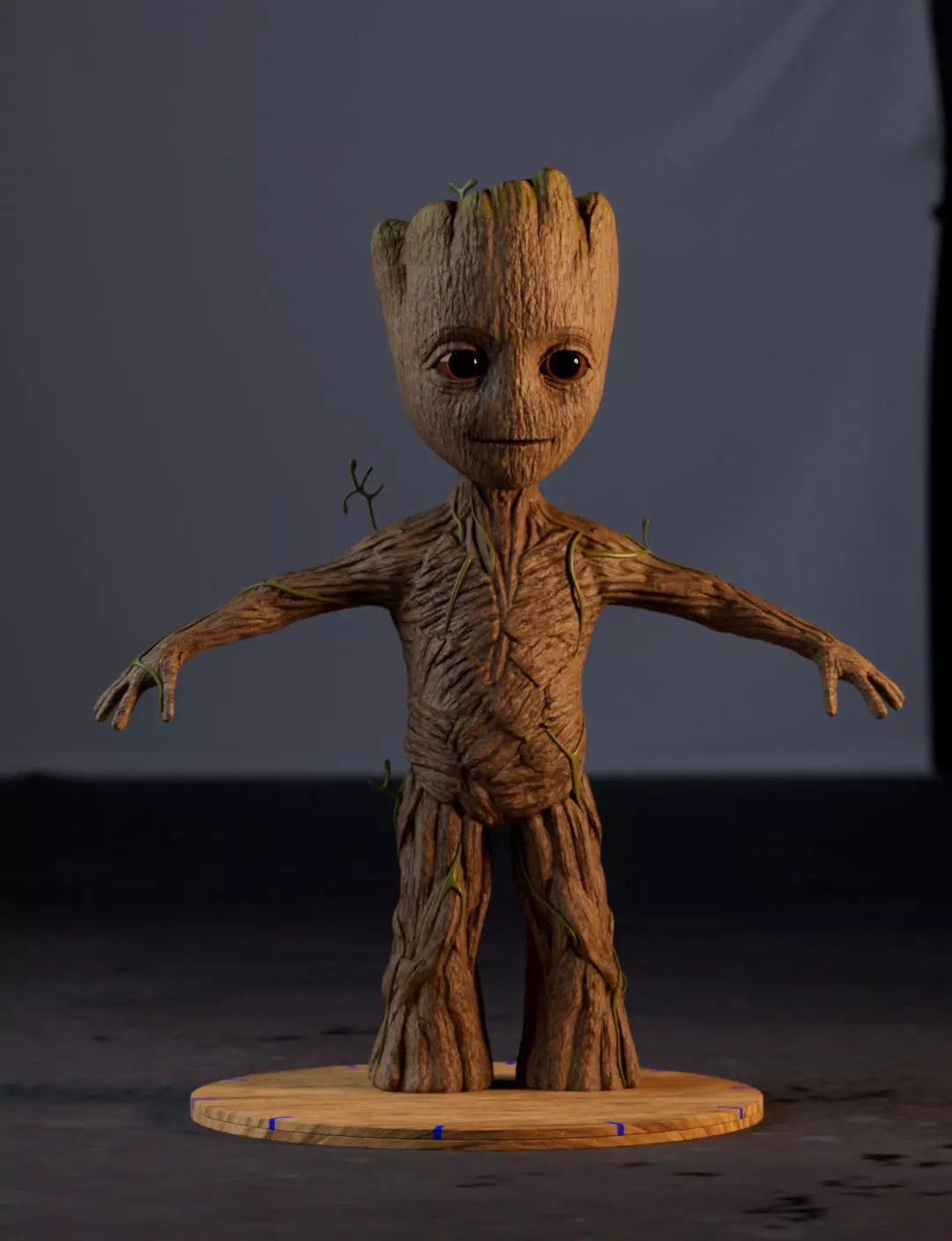 Baby Groot - Realistic and Rigged Low-poly 3D model_0