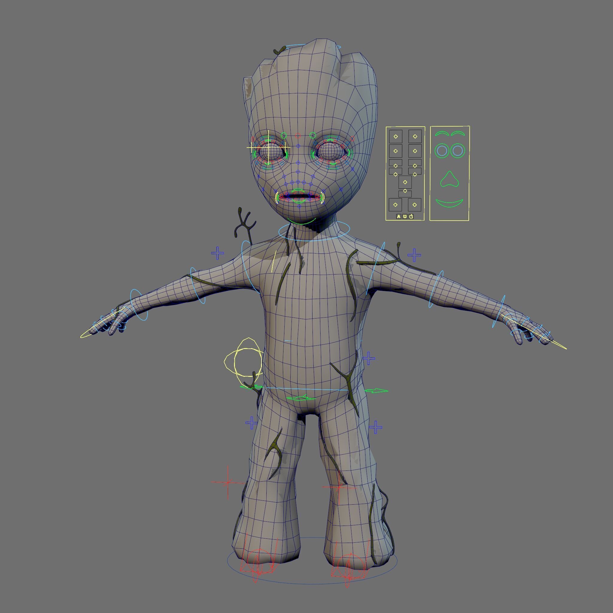 Baby Groot - Realistic and Rigged Low-poly 3D model_3