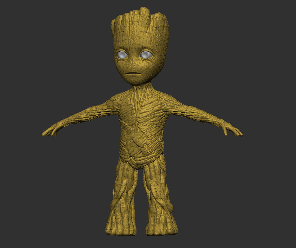 Baby Groot - Realistic and Rigged Low-poly 3D model_10