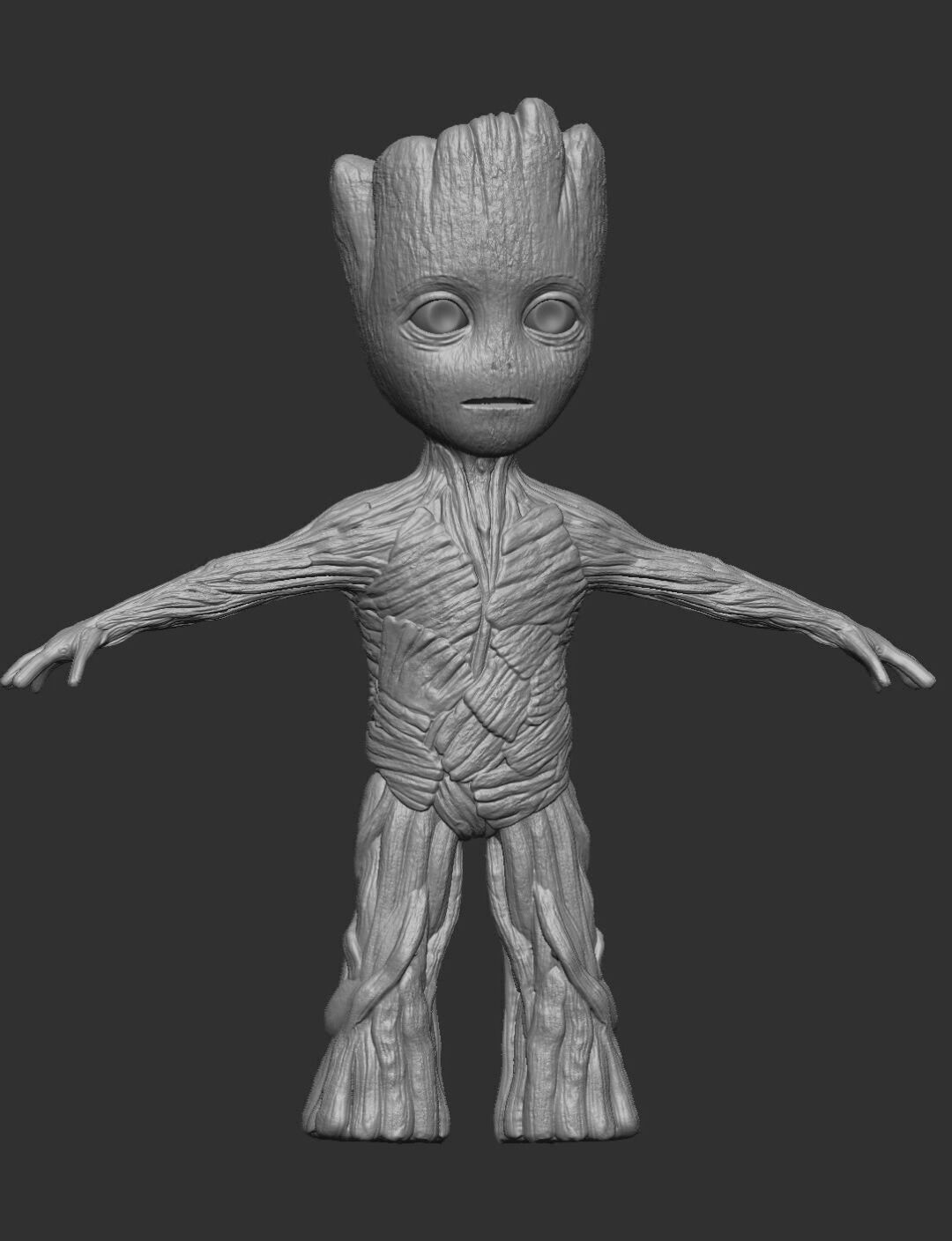Baby Groot - Realistic and Rigged Low-poly 3D model_7