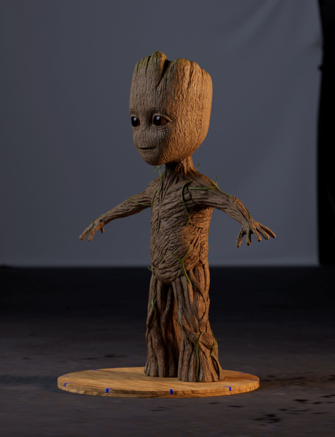 Baby Groot - Realistic and Rigged Low-poly 3D model_2