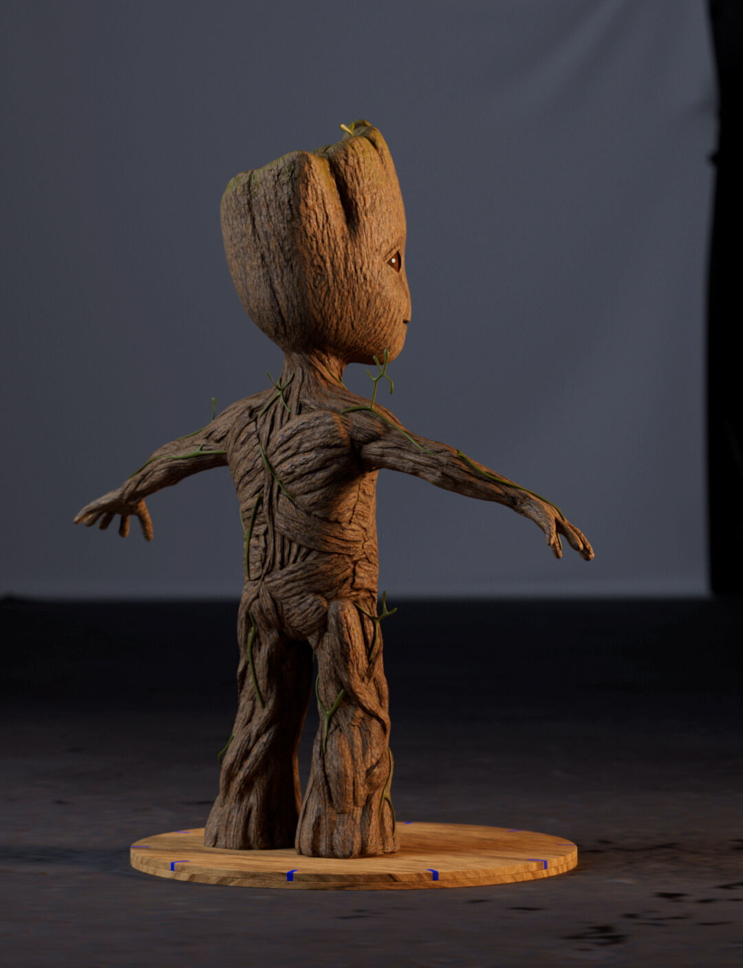 Baby Groot - Realistic and Rigged Low-poly 3D model_1