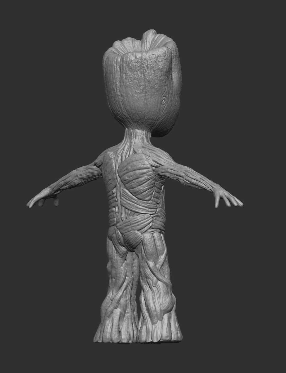 Baby Groot - Realistic and Rigged Low-poly 3D model_9