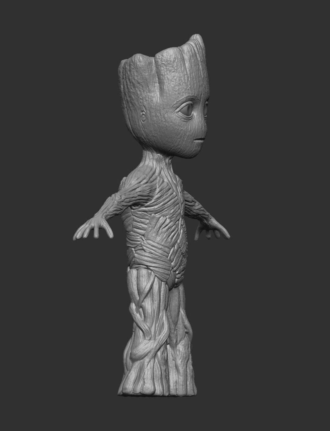 Baby Groot - Realistic and Rigged Low-poly 3D model_8