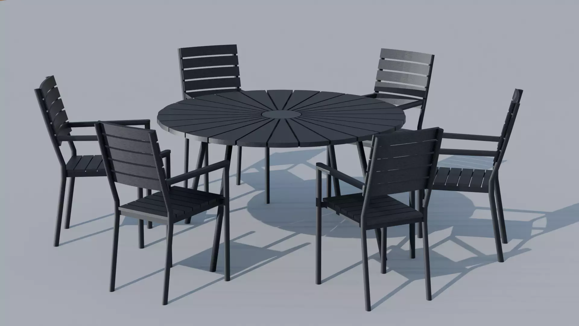 Outdoor Table and Chair Set 3D model_0