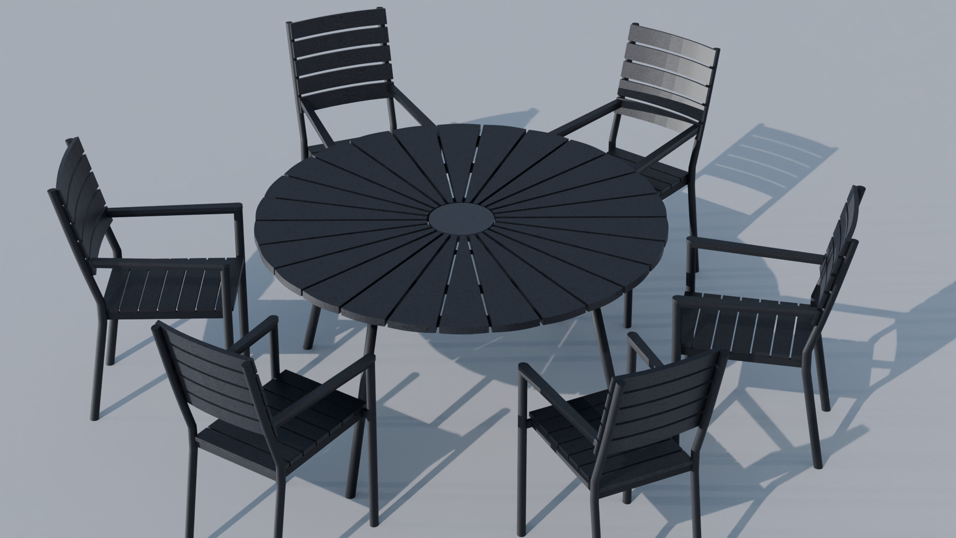 Outdoor Table and Chair Set 3D model_1