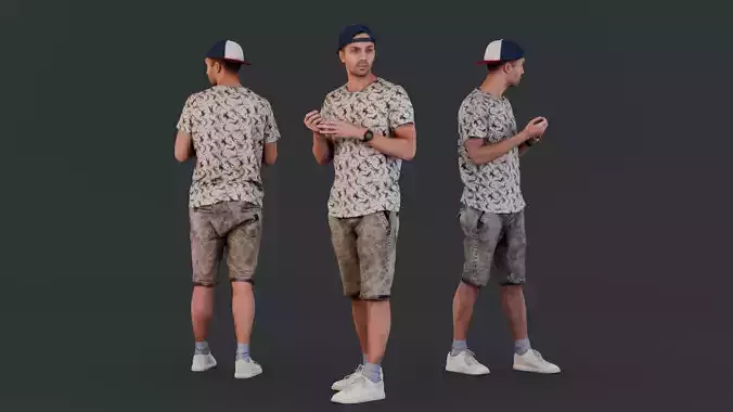 Casual Thoughtful Guy in Relaxed Summer Attire