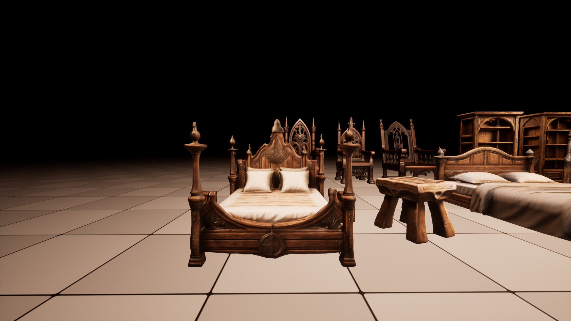 Medieval Furniture Lowpoly Asset Pack Low-poly 3D model_5