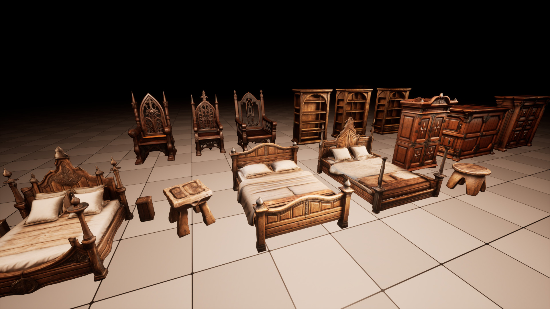 Medieval Furniture Lowpoly Asset Pack Low-poly 3D model_24