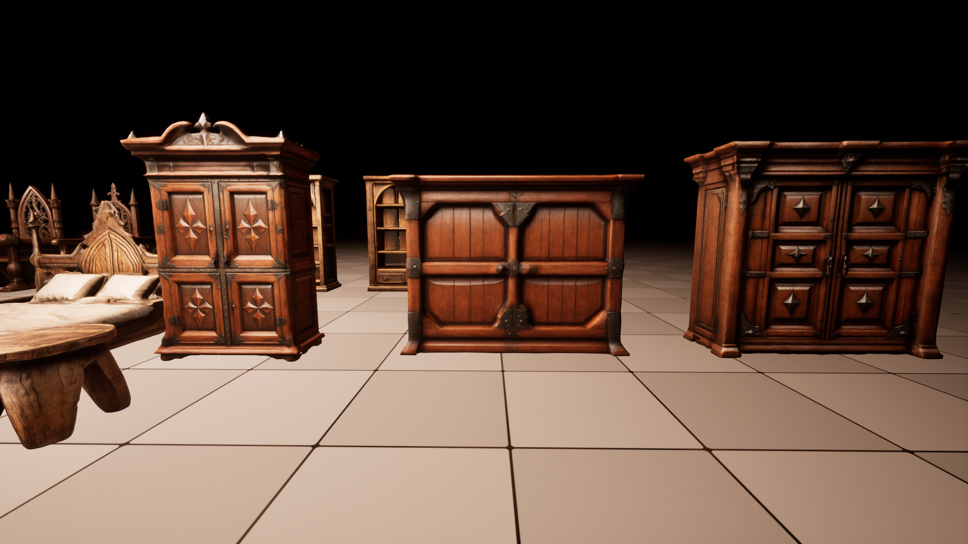 Medieval Furniture Lowpoly Asset Pack Low-poly 3D model_11