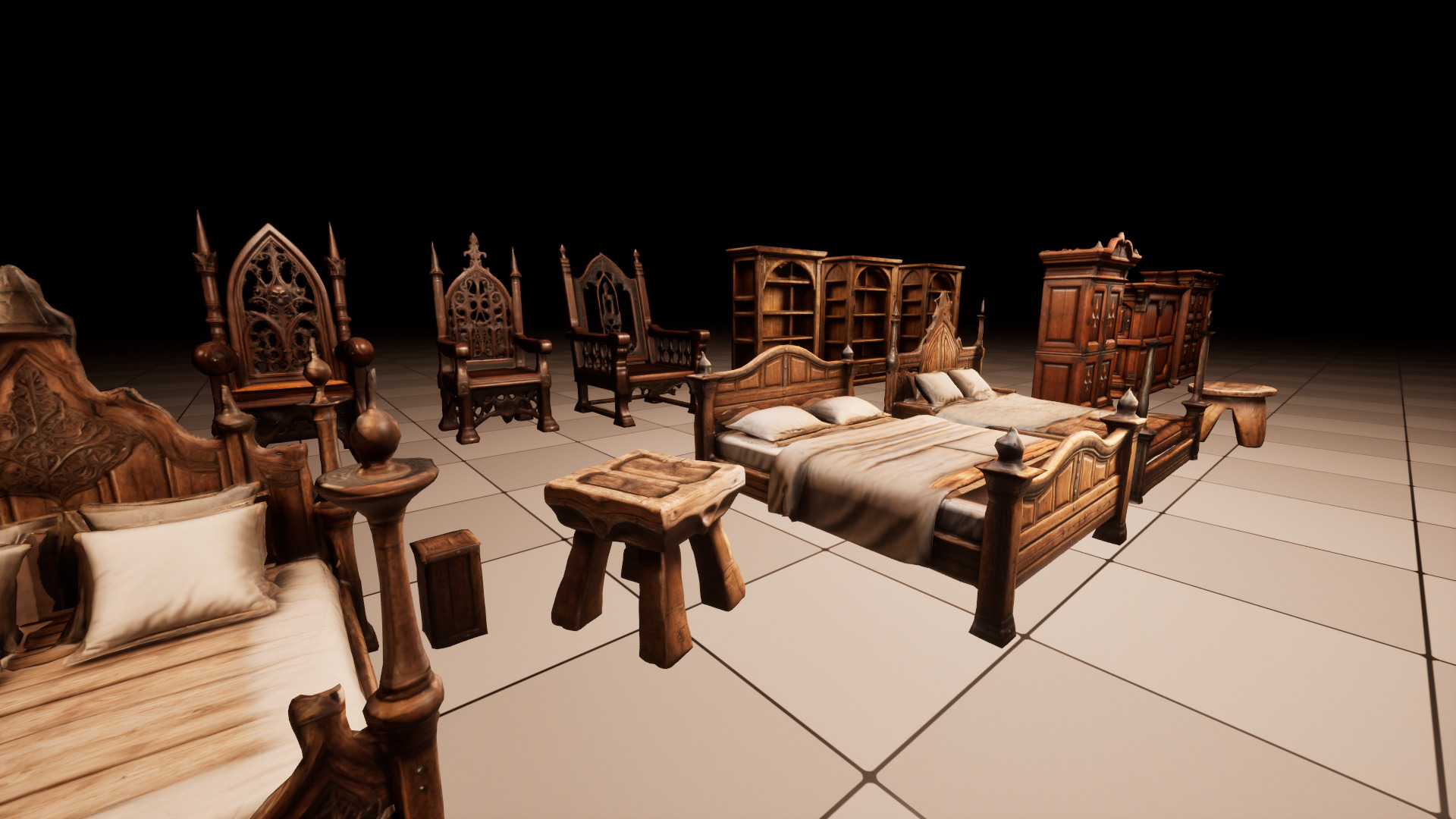 Medieval Furniture Lowpoly Asset Pack Low-poly 3D model_20