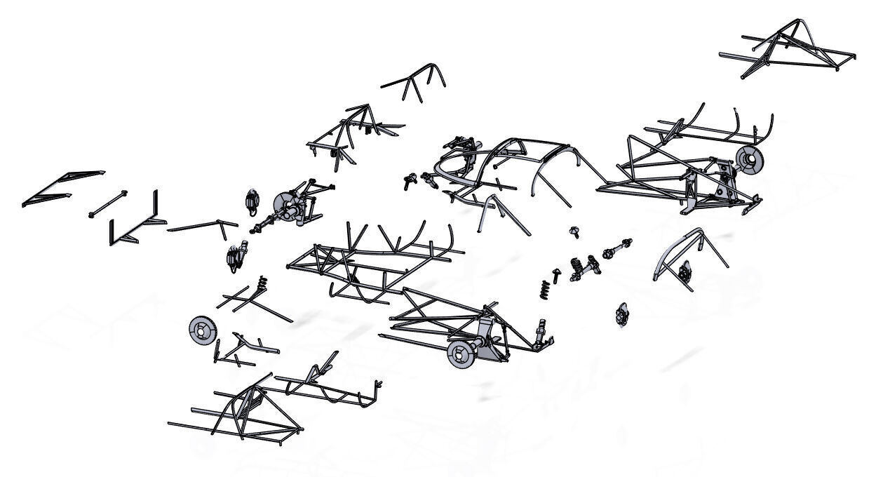 Chassis Frame - Ferrari 312 P  Kit 3D print model_4
