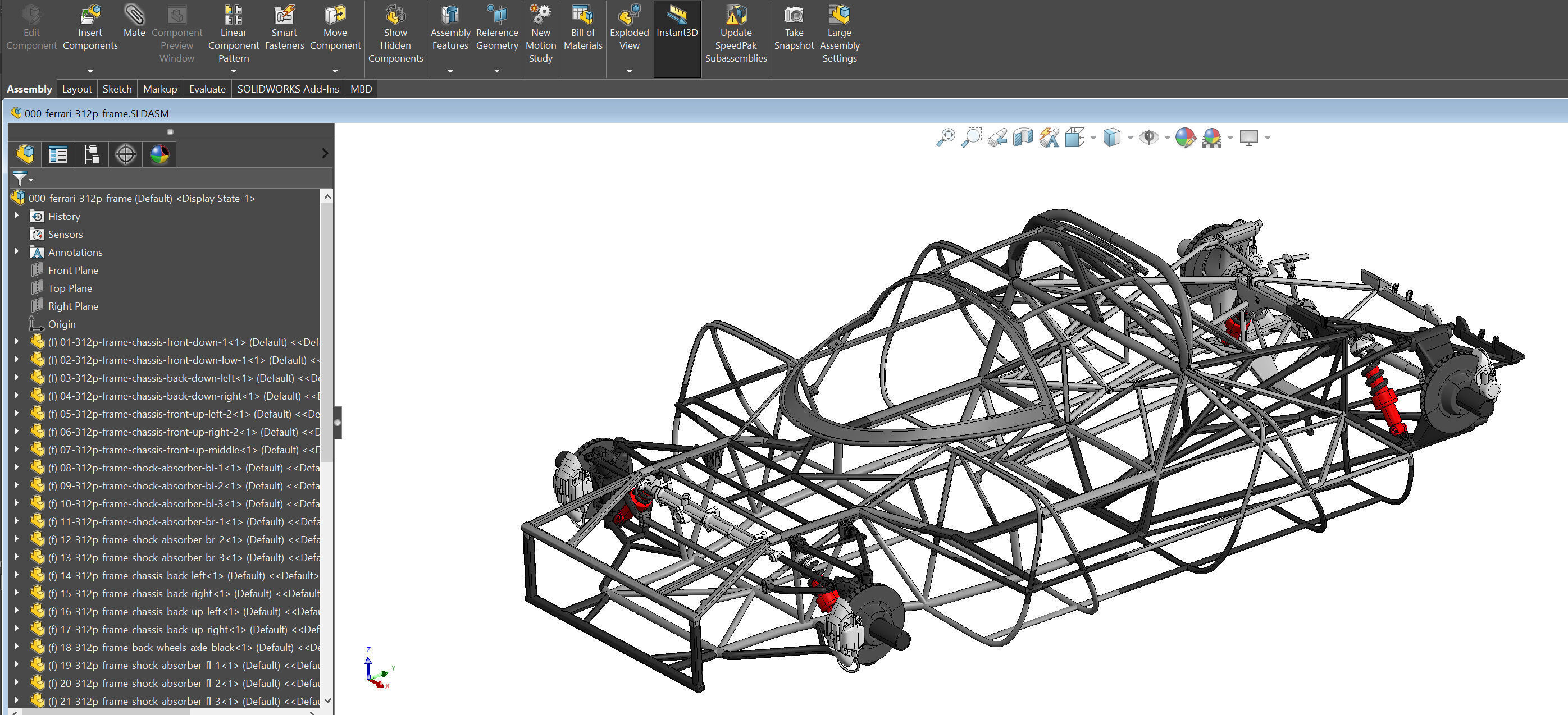 Chassis Frame - Ferrari 312 P  Kit 3D print model_2