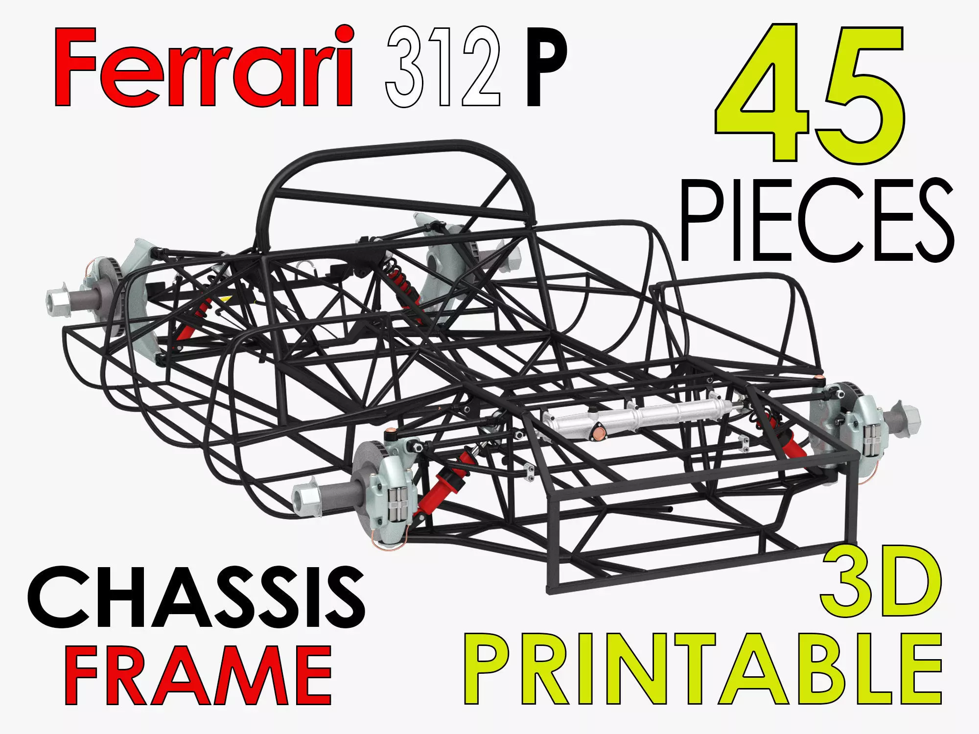 Chassis Frame - Ferrari 312 P  Kit 3D print model_0