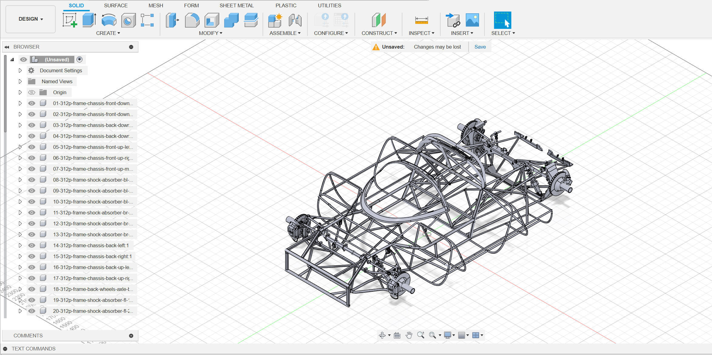 Chassis Frame - Ferrari 312 P  Kit 3D print model_1