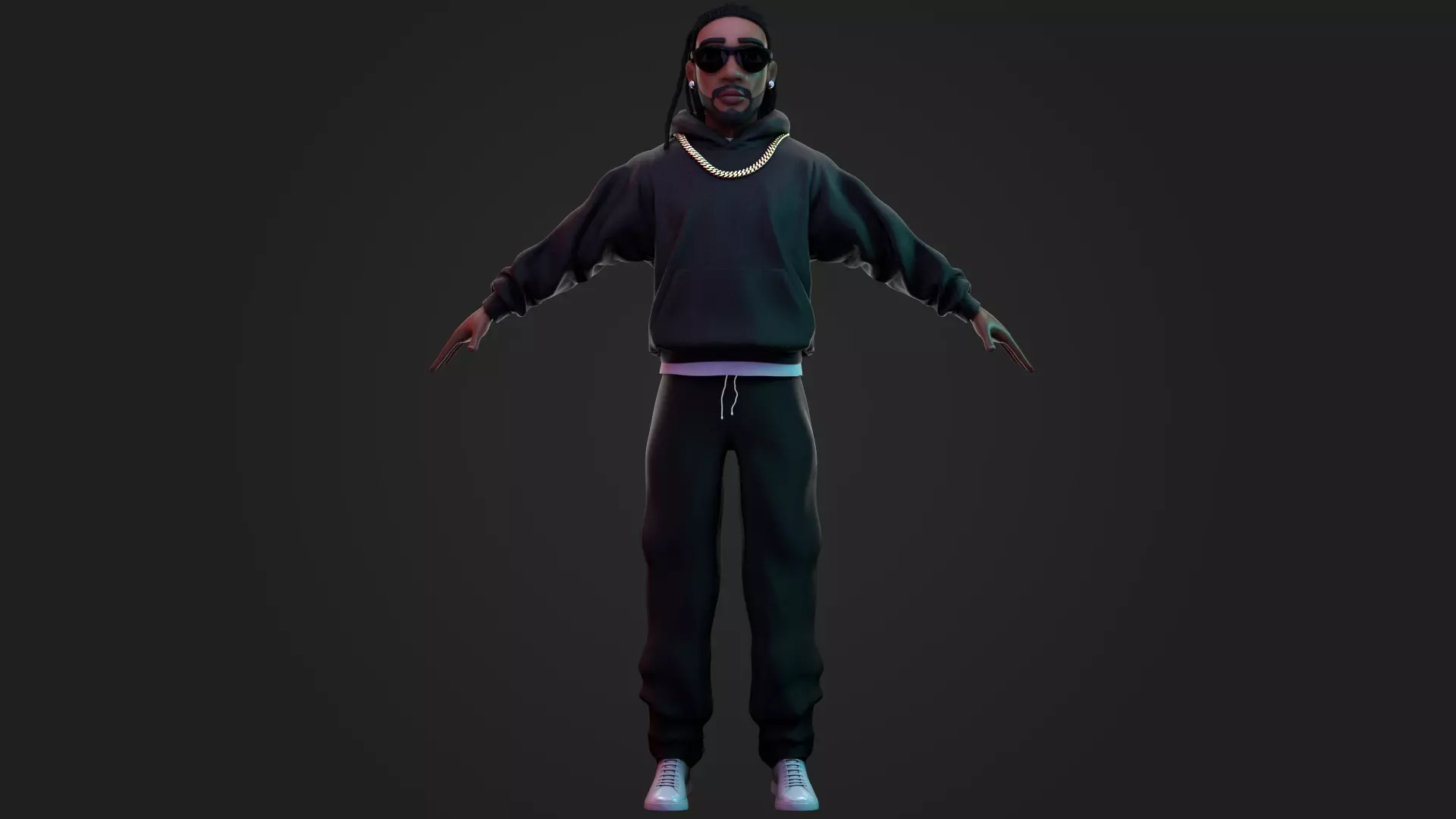 Hip-Hop Stylized Male Character 3D model_0