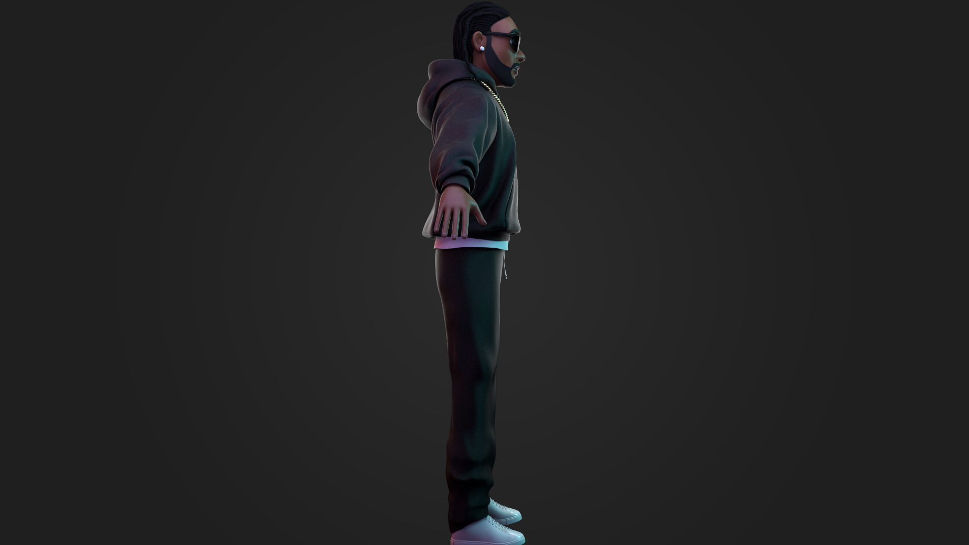 Hip-Hop Stylized Male Character 3D model_4