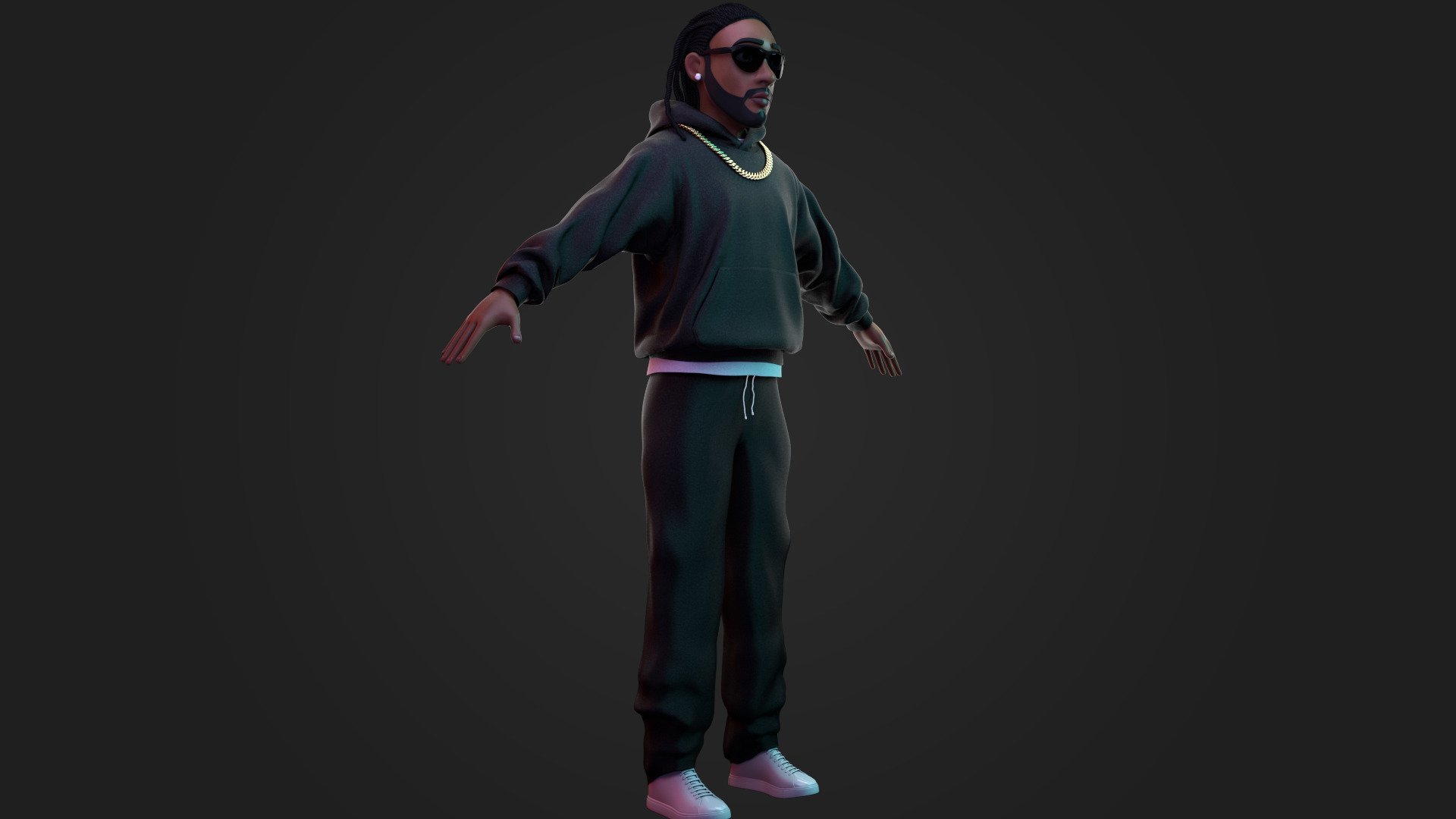 Hip-Hop Stylized Male Character 3D model_3