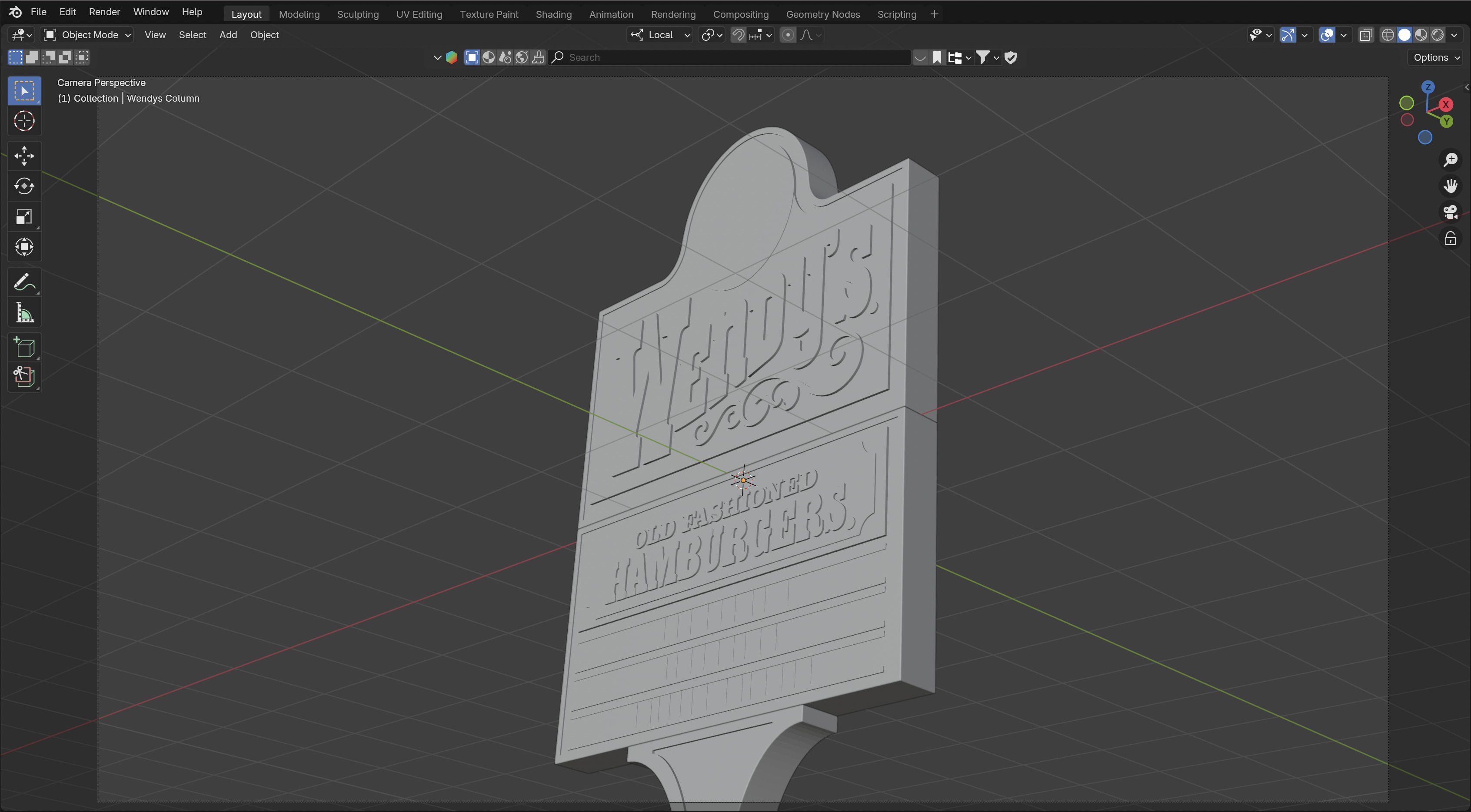 Wendys Sign 3D model_5