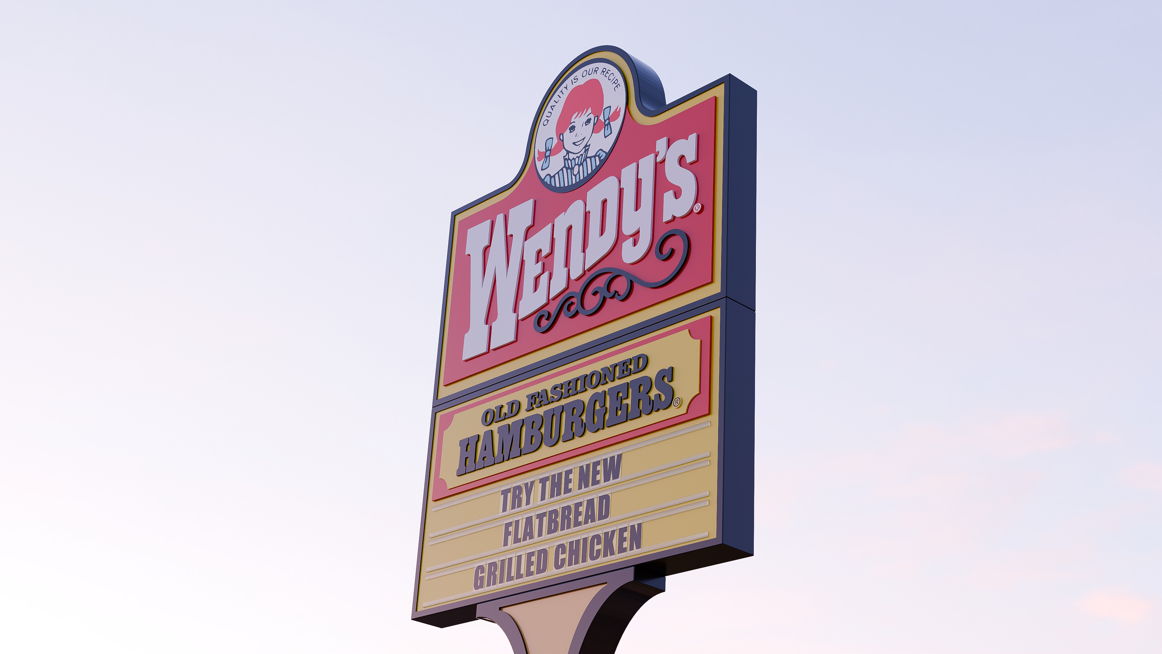 Wendys Sign 3D model_1