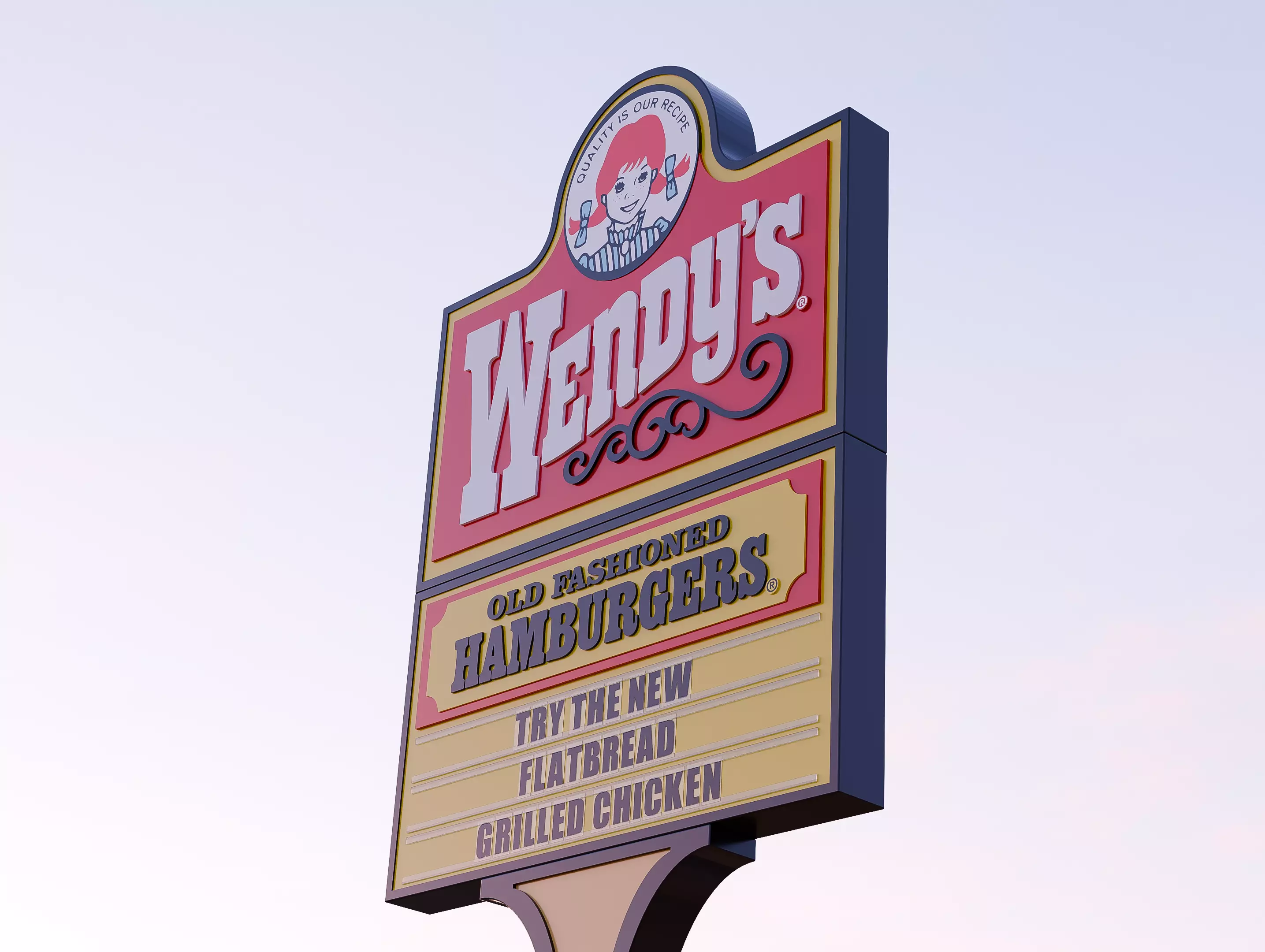 Wendys Sign 3D model_0