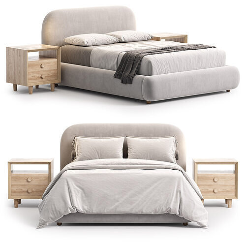Beacon bed by Workshop Collection Laurent bed by Westelm 3D Model Pack 5