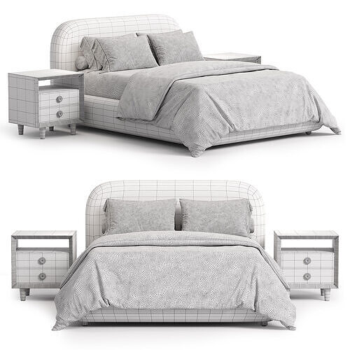 Beacon bed by Workshop Collection Laurent bed by Westelm 3D Model Pack 6
