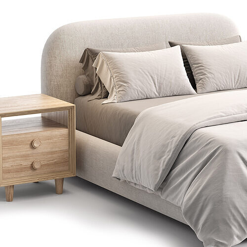 Beacon bed by Workshop Collection Laurent bed by Westelm 3D Model Pack 4