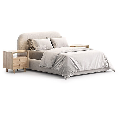 Beacon bed by Workshop Collection Laurent bed by Westelm 3D Model Pack 2