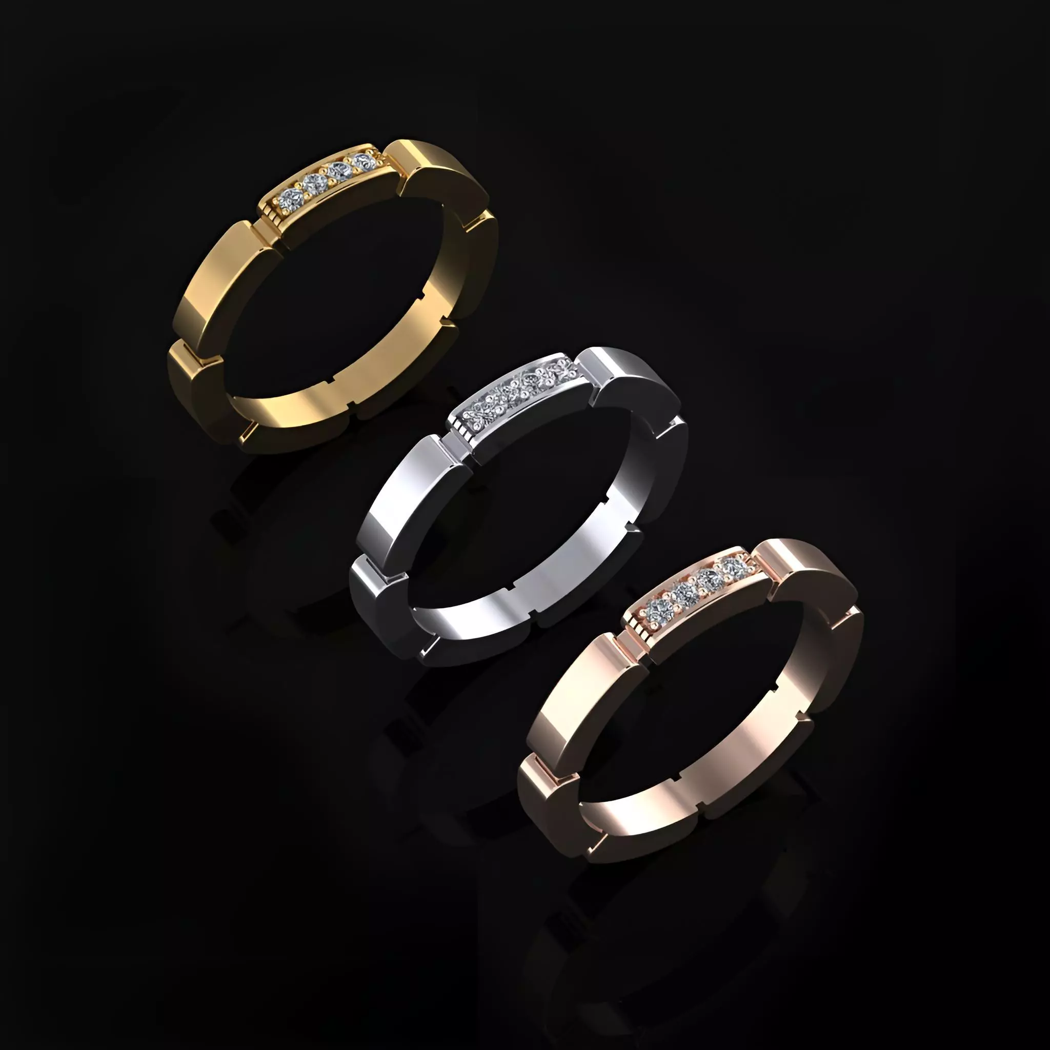 Wedding Bands 3D print model_0