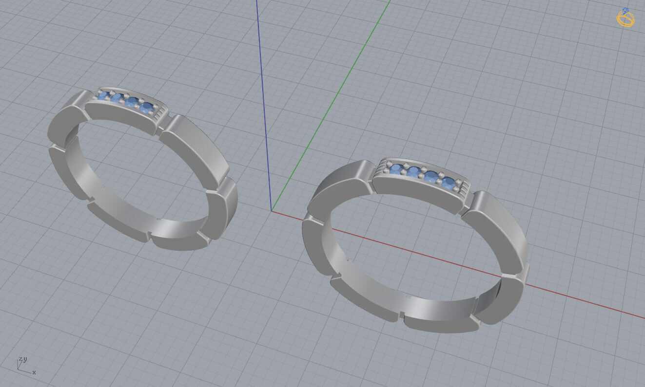 Wedding Bands 3D print model_10
