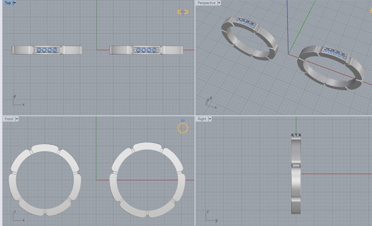 Wedding Bands 3D print model_6