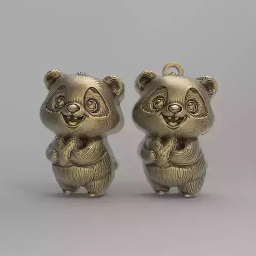 cute panda with heart 