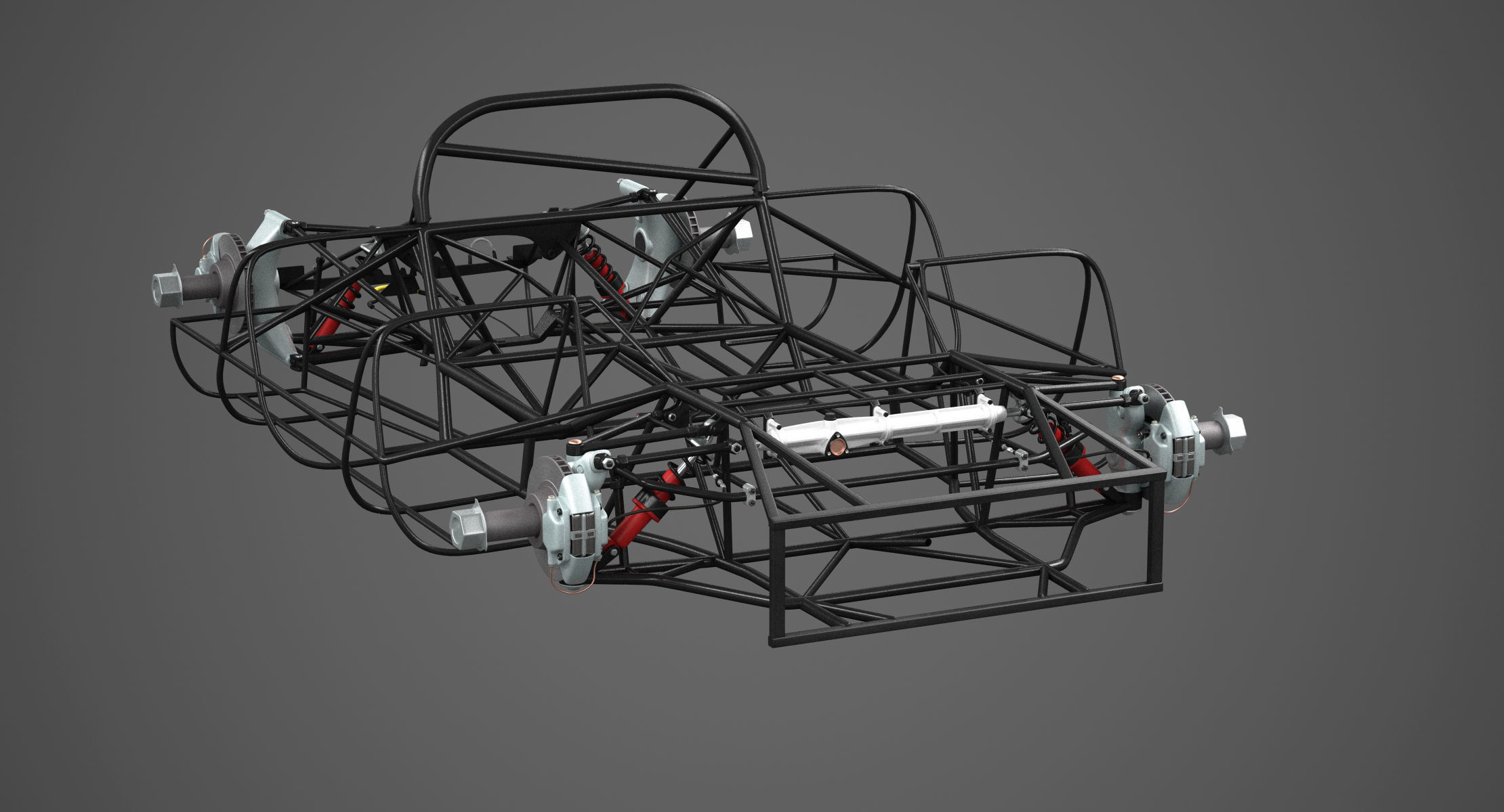 Ferrari 312 P Chassis Frame Undercarriage - Wheels Pack Bundle 3D Model Collection_9