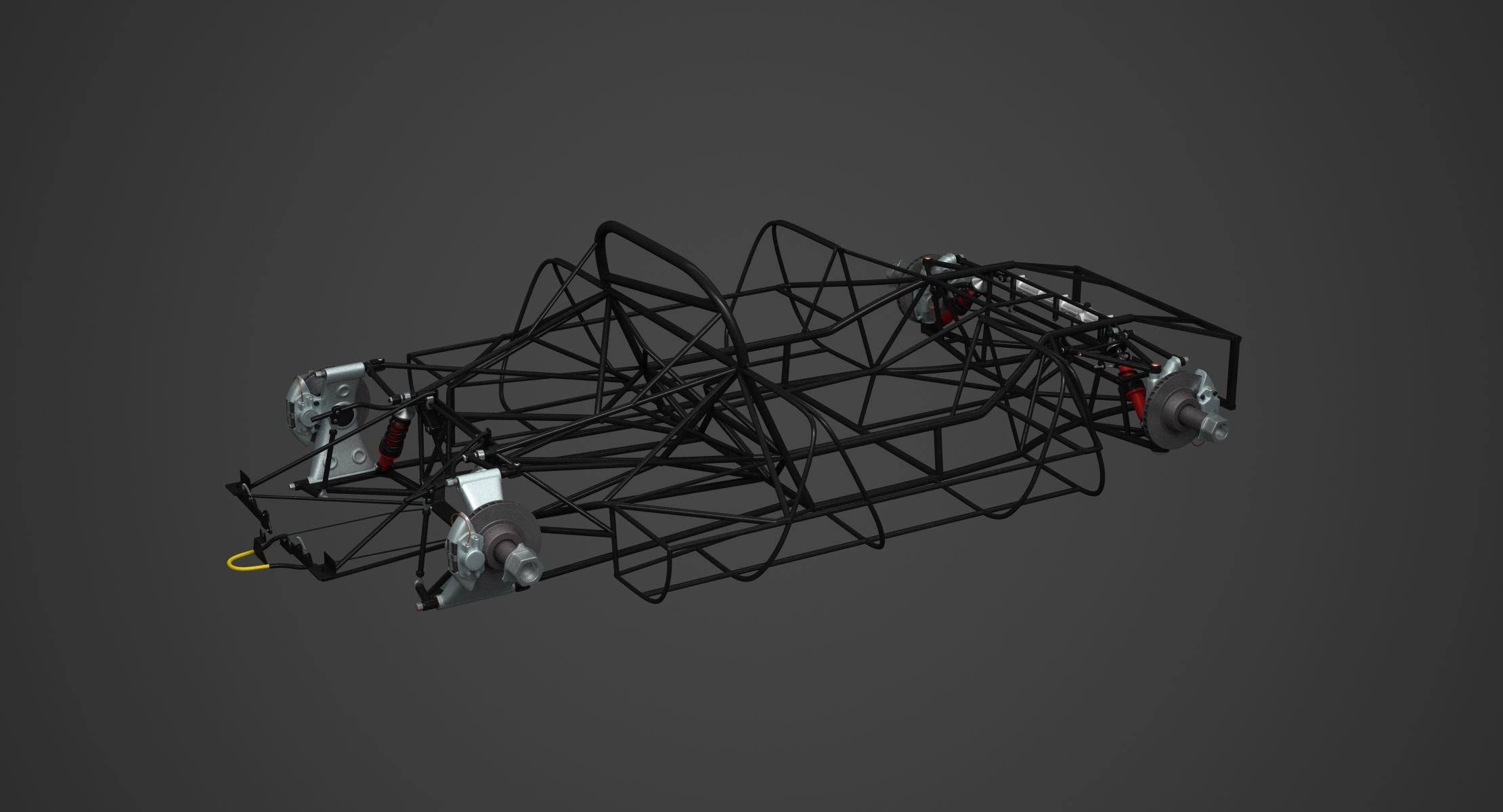 Ferrari 312 P Chassis Frame Undercarriage - Wheels Pack Bundle 3D Model Collection_26