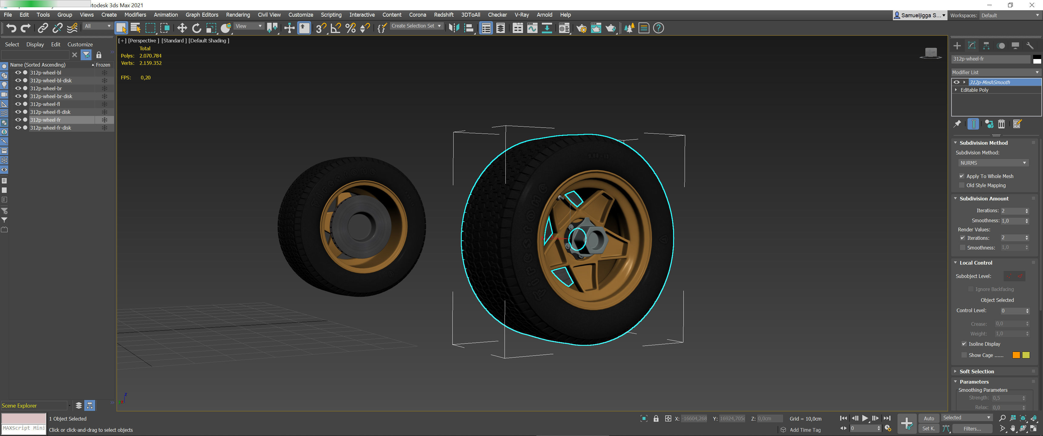Ferrari 312 P Chassis Frame Undercarriage - Wheels Pack Bundle 3D Model Collection_11