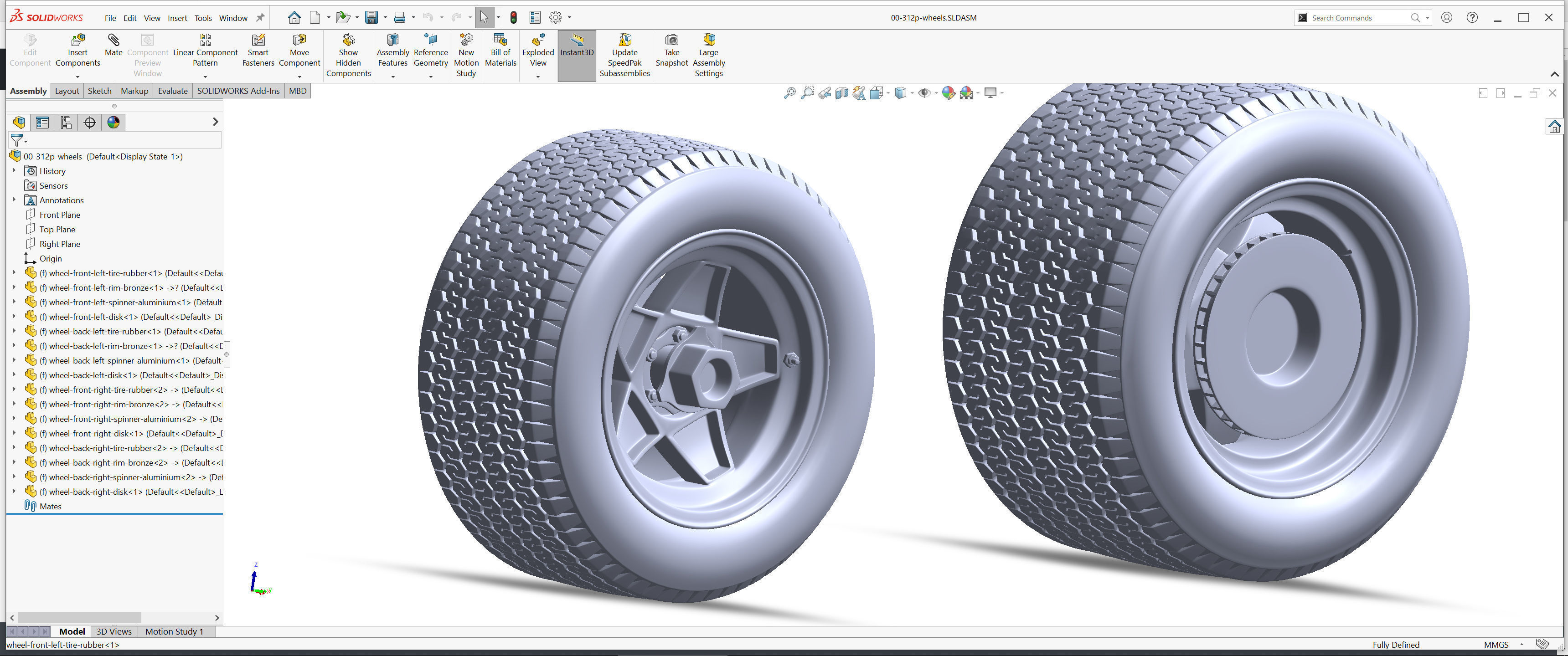 Ferrari 312 P Chassis Frame Undercarriage - Wheels Pack Bundle 3D Model Collection_14